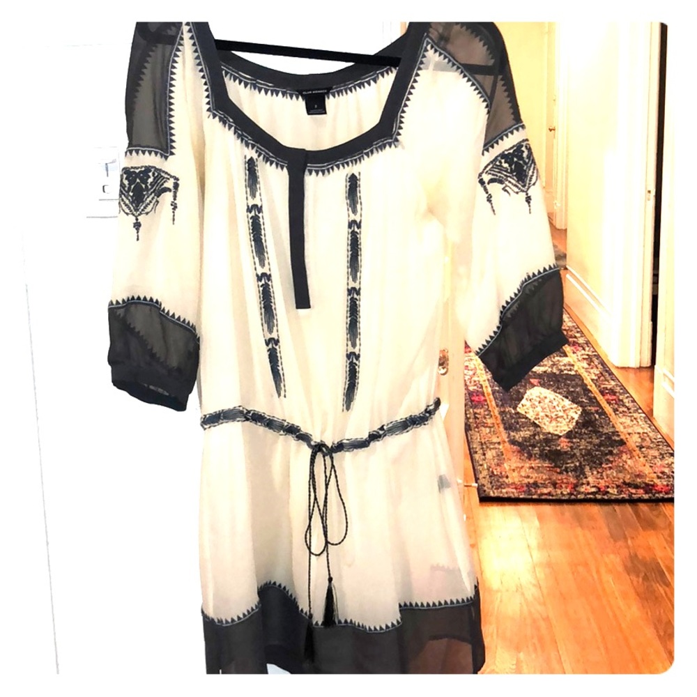 Club Monaco silk long sleeve dress